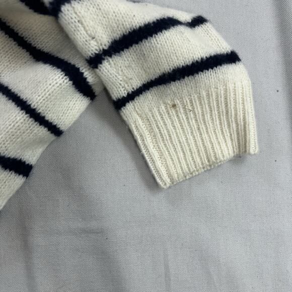 Rag & Bone Striped Lambswool Sam Sweater Pullover Ivory Navy Size XS - Picture 11 of 12